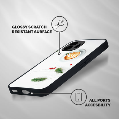 Coffee and Leafs Shockproof Hybrid Protection (Metal + TPU) Back Case Cover