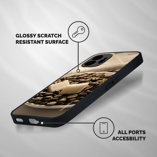 Coffee And Sugar Cubes Shockproof Hybrid Protection (Metal + TPU) Back Case Cover