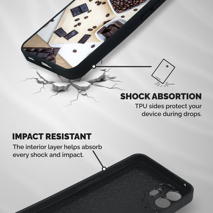 Coffee Beans and Chocolate Shockproof Hybrid Protection (Metal + TPU) Back Case Cover