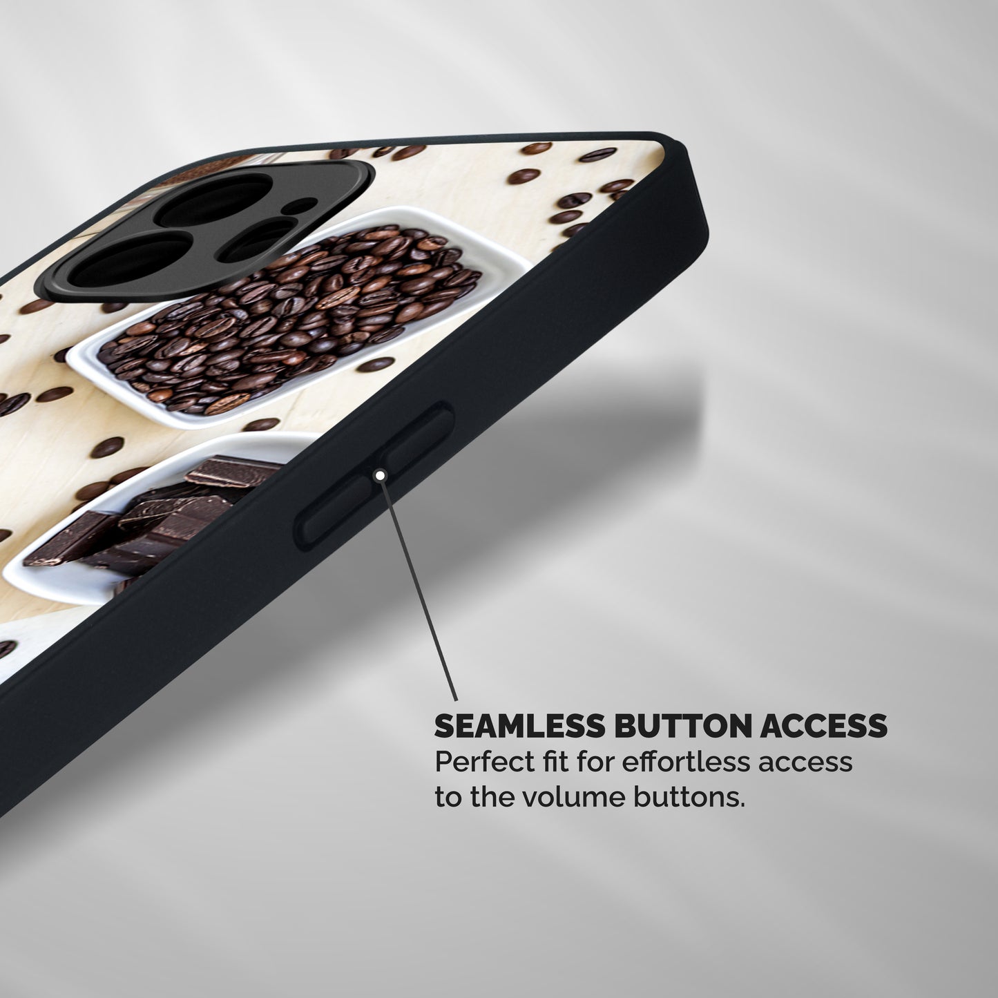 Coffee Beans and Chocolate Shockproof Hybrid Protection (Metal + TPU) Back Case Cover