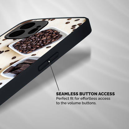 Coffee Beans and Chocolate Shockproof Hybrid Protection (Metal + TPU) Back Case Cover