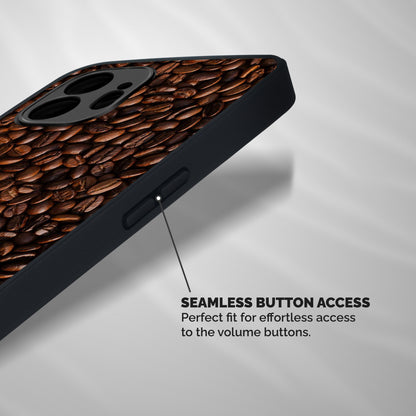 Coffee Beans Scattered Shockproof Hybrid Protection (Metal + TPU) Back Case Cover