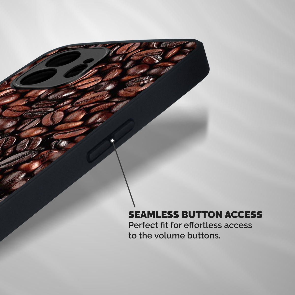 Coffee Beans Texture Shockproof Hybrid Protection (Metal + TPU) Back Case Cover