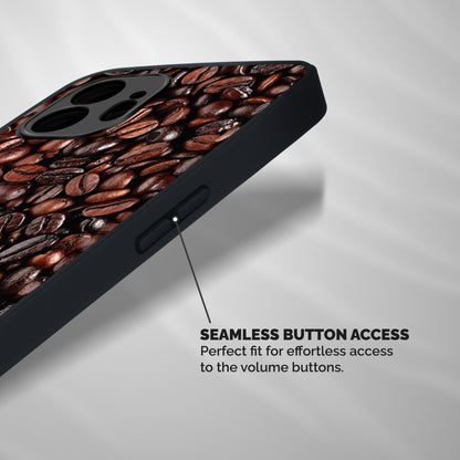 Coffee Beans Texture Shockproof Hybrid Protection (Metal + TPU) Back Case Cover