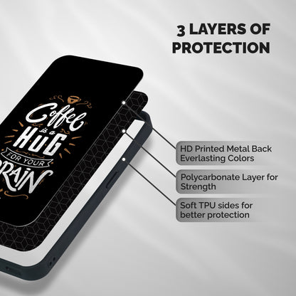 Coffee Brain Shockproof Hybrid Protection (Metal + TPU) Back Case Cover