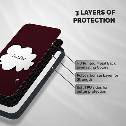 Coffee Bubble Shockproof Hybrid Protection (Metal + TPU) Back Case Cover