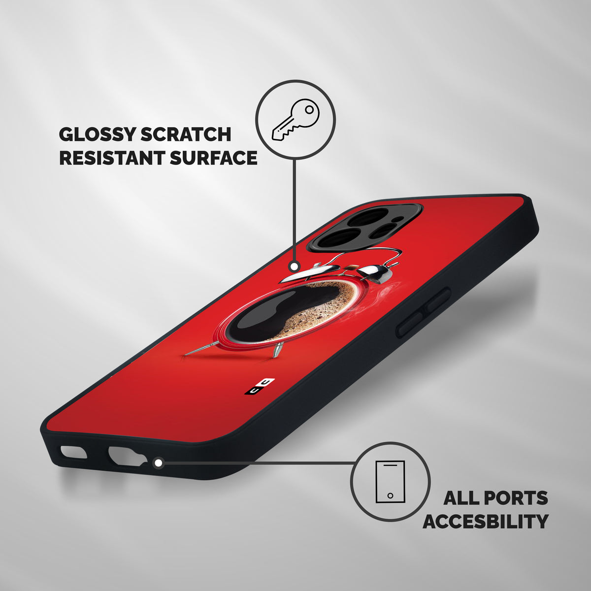 Coffee Clock Shockproof Hybrid Protection (Metal + TPU) Back Case Cover