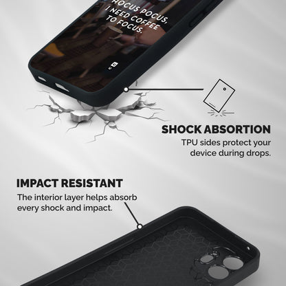 Coffee Focus Shockproof Hybrid Protection (Metal + TPU) Back Case Cover