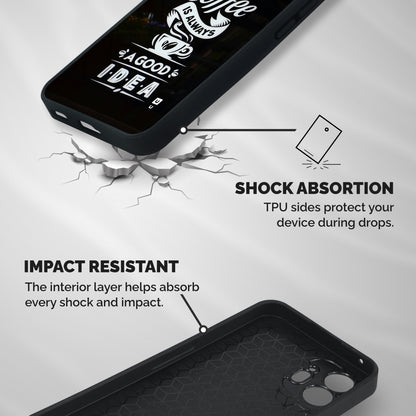 Coffee Idea Shockproof Hybrid Protection (Metal + TPU) Back Case Cover