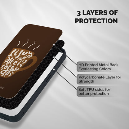 Coffee Mug Shockproof Hybrid Protection (Metal + TPU) Back Case Cover
