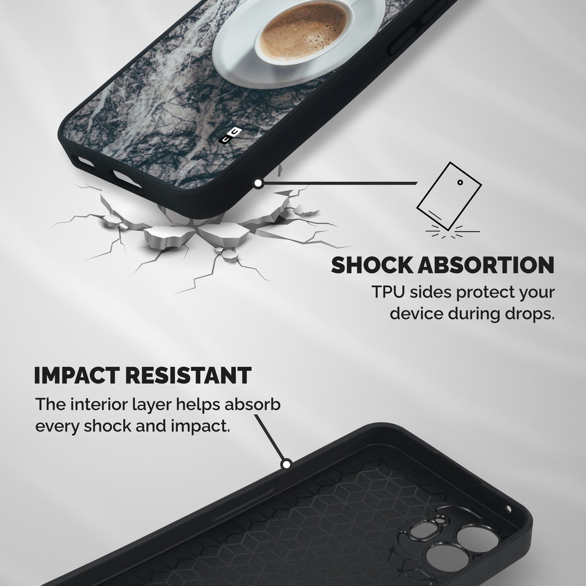 Coffee On Marble Shockproof Hybrid Protection (Metal + TPU) Back Case Cover