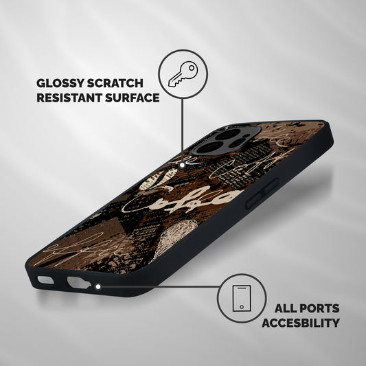 Coffee Scribbles Shockproof Hybrid Protection (Metal + TPU) Back Case Cover