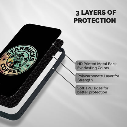 Coffee StarBucks Shockproof Hybrid Protection (Metal + TPU) Back Case Cover