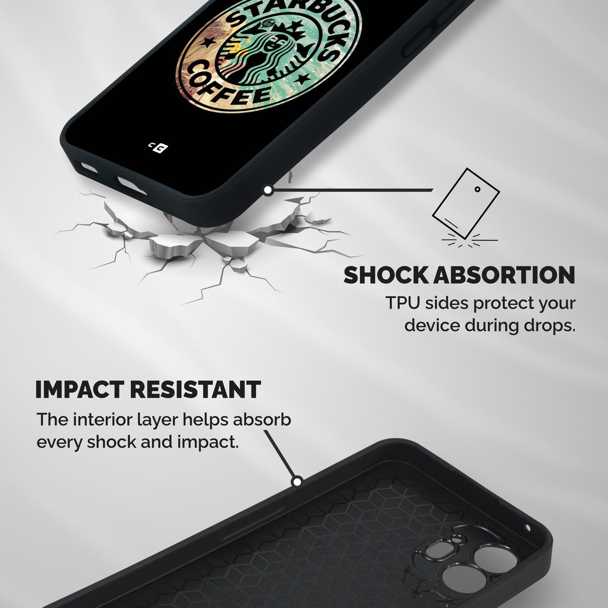 Coffee StarBucks Shockproof Hybrid Protection (Metal + TPU) Back Case Cover