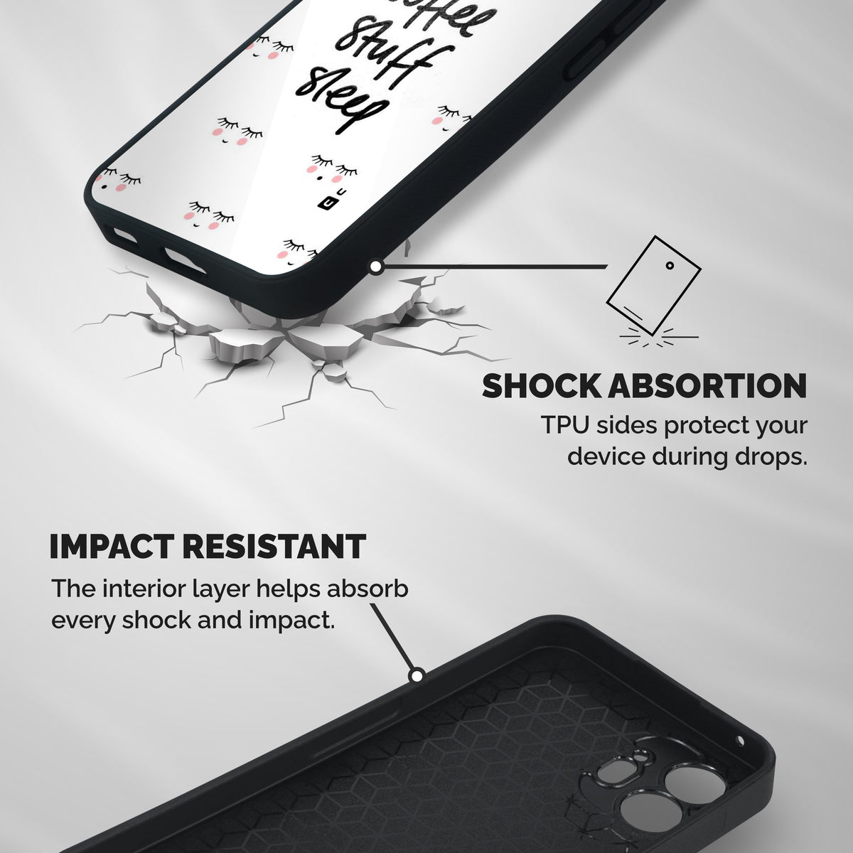 Coffee Stuff Sleep Shockproof Hybrid Protection (Metal + TPU) Back Case Cover