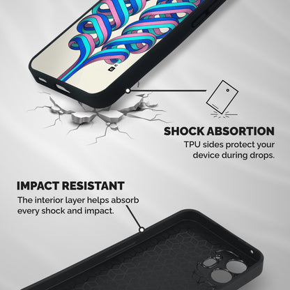 Coil Abstract Pattern Shockproof Hybrid Protection (Metal + TPU) Back Case Cover