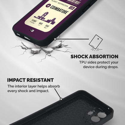Coimbatore Boarding Pass Shockproof Hybrid Protection (Metal + TPU) Back Case Cover