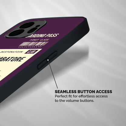 Coimbatore Boarding Pass Shockproof Hybrid Protection (Metal + TPU) Back Case Cover