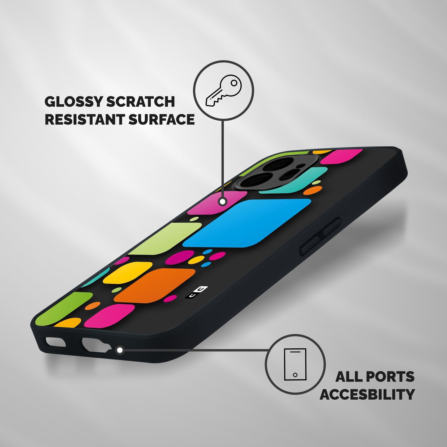 Color Boxes Abstract Shockproof Hybrid Protection (Metal + TPU) Back Case Cover