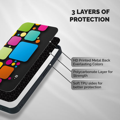 Color Boxes Abstract Shockproof Hybrid Protection (Metal + TPU) Back Case Cover