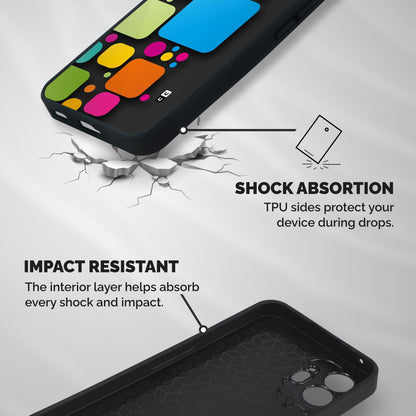 Color Boxes Abstract Shockproof Hybrid Protection (Metal + TPU) Back Case Cover