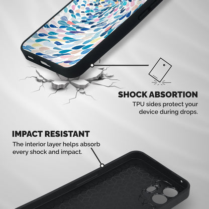 Color Droplets Swirls Shockproof Hybrid Protection (Metal + TPU) Back Case Cover