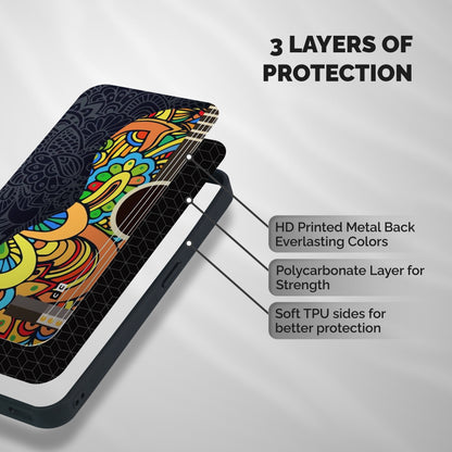 Colored Blocks Shockproof Hybrid Protection (Metal + TPU) Back Case Cover