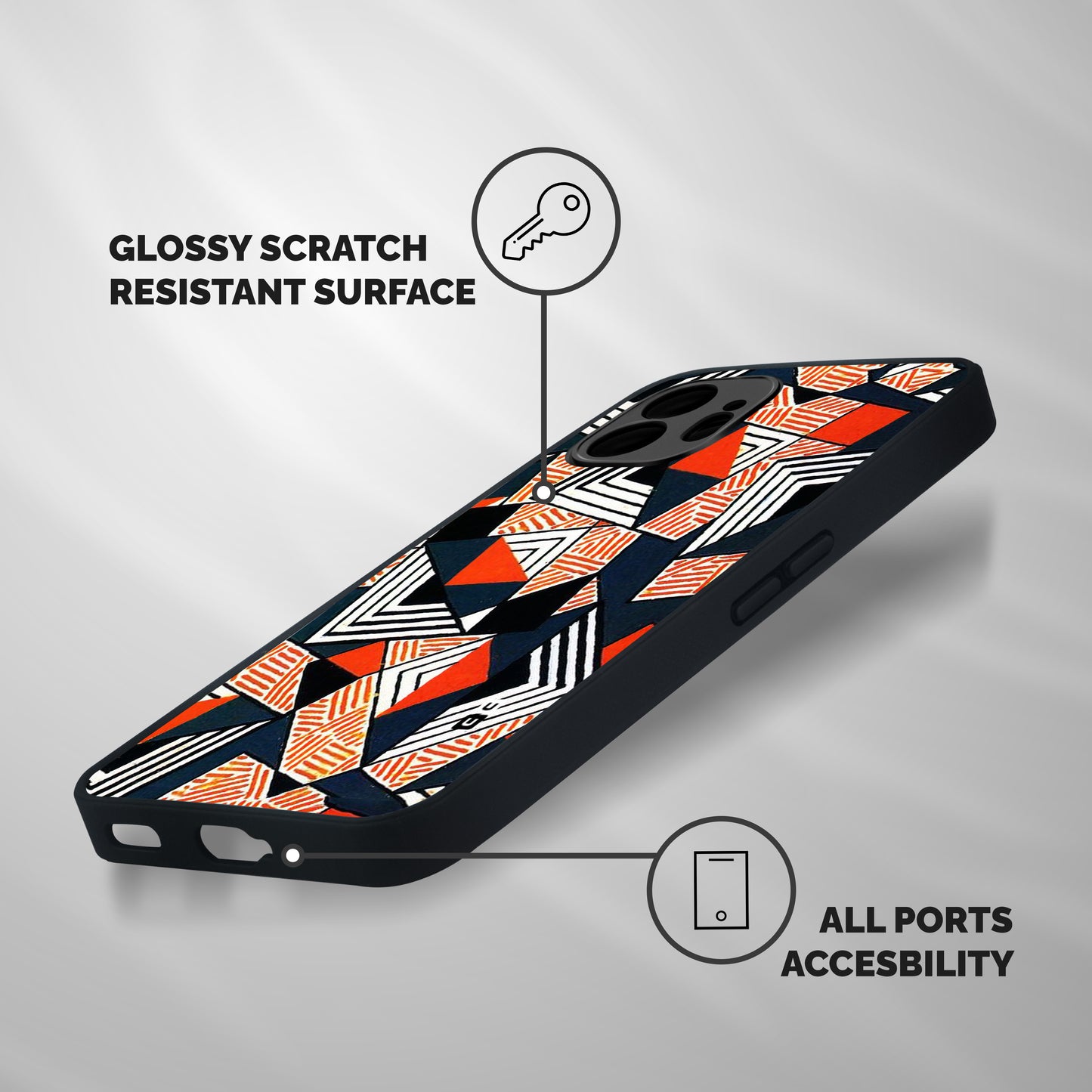 Colored Cuts Pattern Shockproof Hybrid Protection (Metal + TPU) Back Case Cover