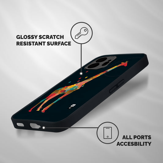 Colored Giraffe Shockproof Hybrid Protection (Metal + TPU) Back Case Cover