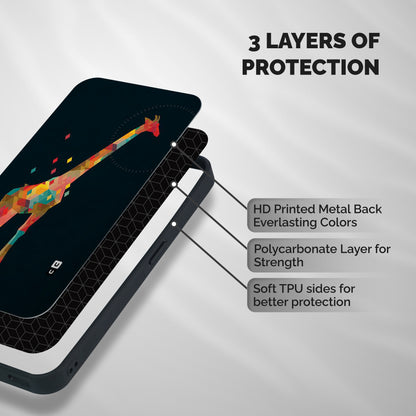 Colored Giraffe Shockproof Hybrid Protection (Metal + TPU) Back Case Cover