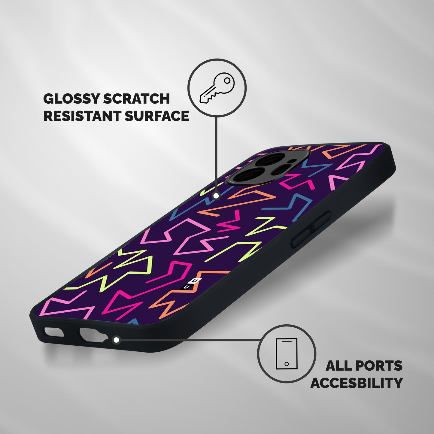 Colored Lines Shockproof Hybrid Protection (Metal + TPU) Back Case Cover