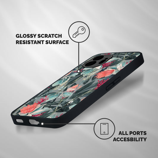 Colored Petals Shockproof Hybrid Protection (Metal + TPU) Back Case Cover