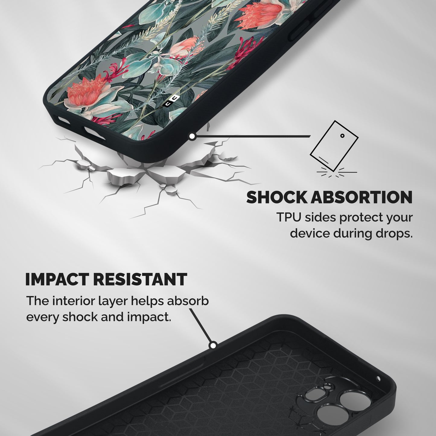 Colored Petals Shockproof Hybrid Protection (Metal + TPU) Back Case Cover
