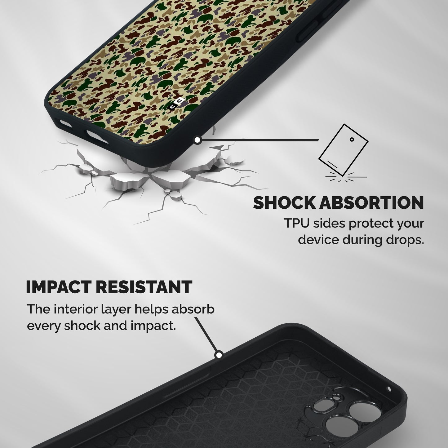 Colored Shapes Shockproof Hybrid Protection (Metal + TPU) Back Case Cover