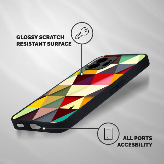 Colored Triangles Shockproof Hybrid Protection (Metal + TPU) Back Case Cover