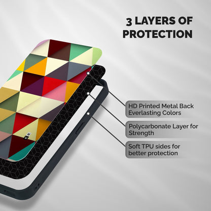 Colored Triangles Shockproof Hybrid Protection (Metal + TPU) Back Case Cover