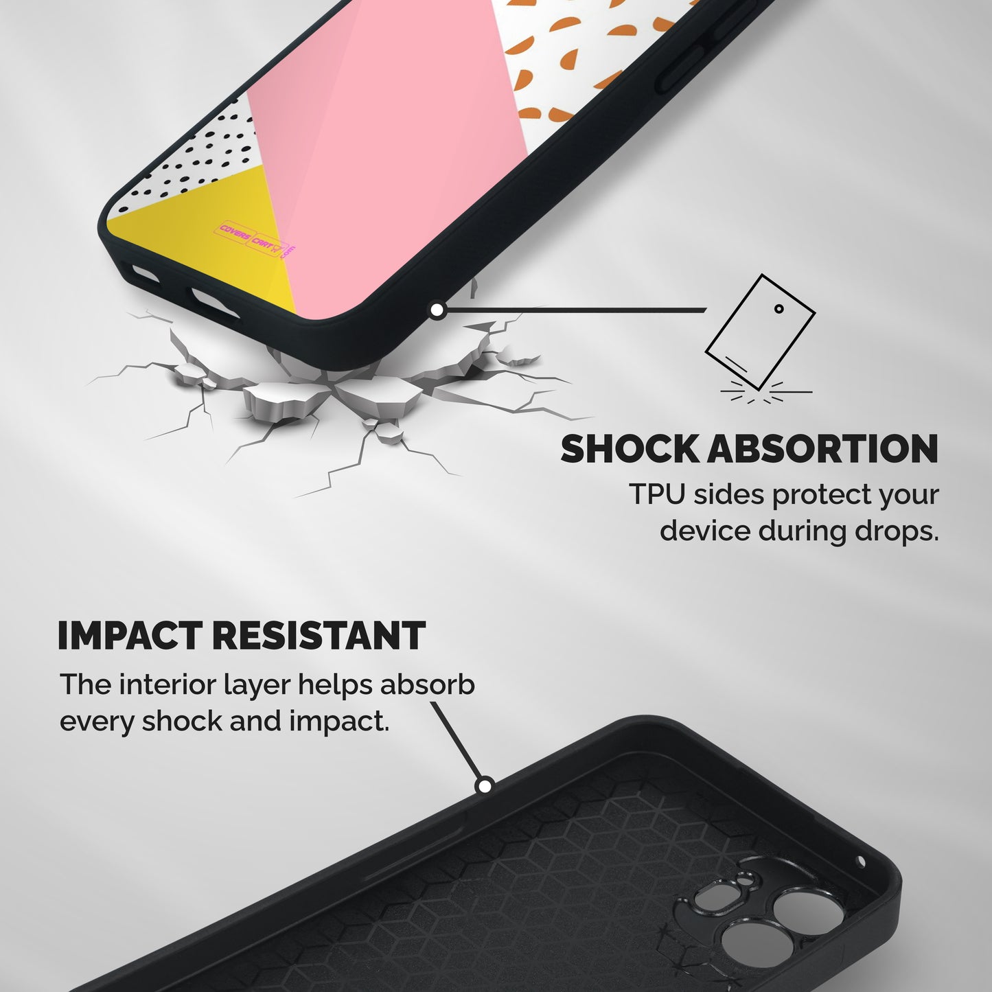 Colorful Abstract Shockproof Hybrid Protection (Metal + TPU) Back Case Cover
