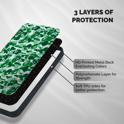 Colorful Camouflage Shockproof Hybrid Protection (Metal + TPU) Back Case Cover