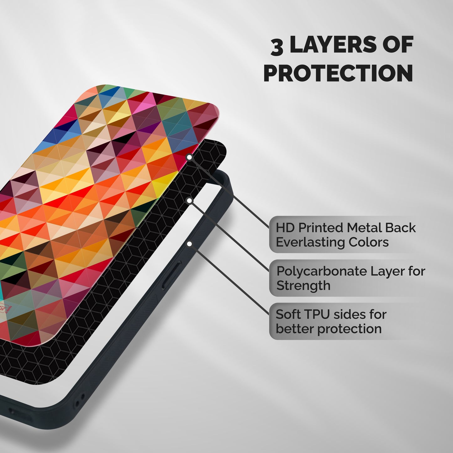Colorful Cubes Shockproof Hybrid Protection (Metal + TPU) Back Case Cover