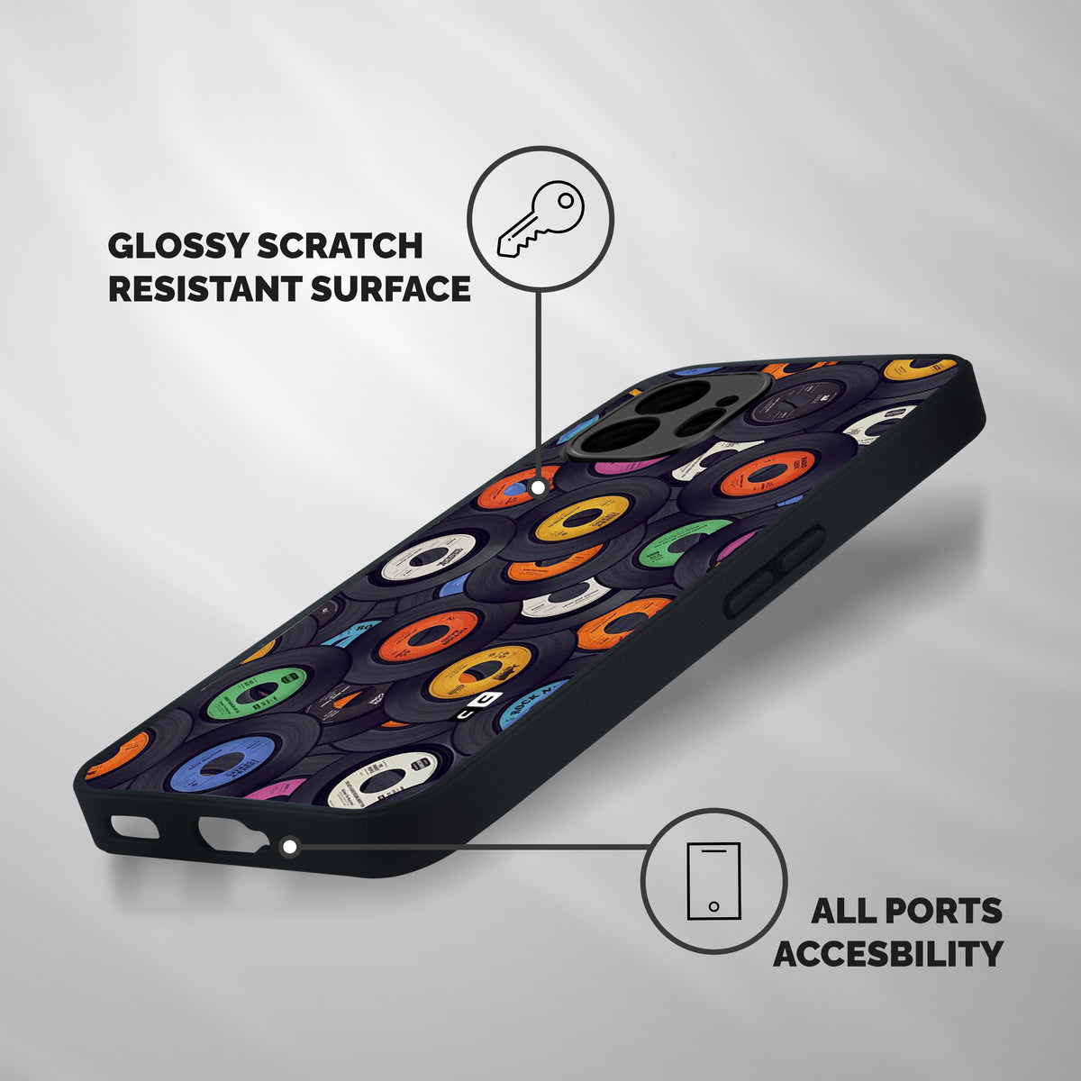 Colorful Disks Shockproof Hybrid Protection (Metal + TPU) Back Case Cover