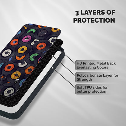Colorful Disks Shockproof Hybrid Protection (Metal + TPU) Back Case Cover