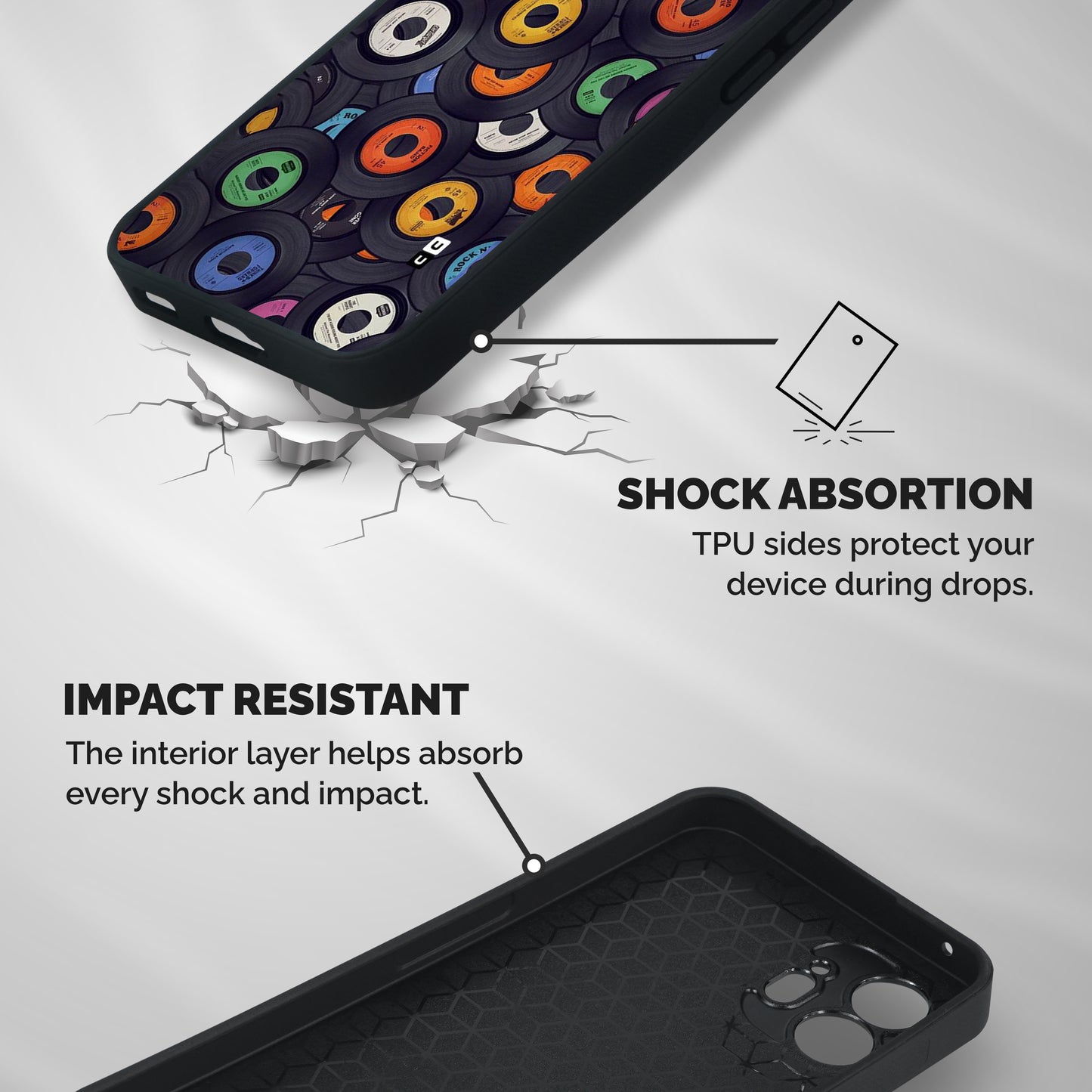 Colorful Disks Shockproof Hybrid Protection (Metal + TPU) Back Case Cover