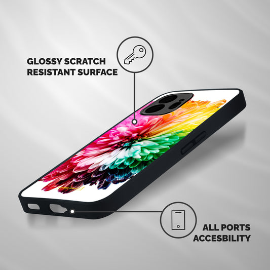 Colorful Flower Shockproof Hybrid Protection (Metal + TPU) Back Case Cover