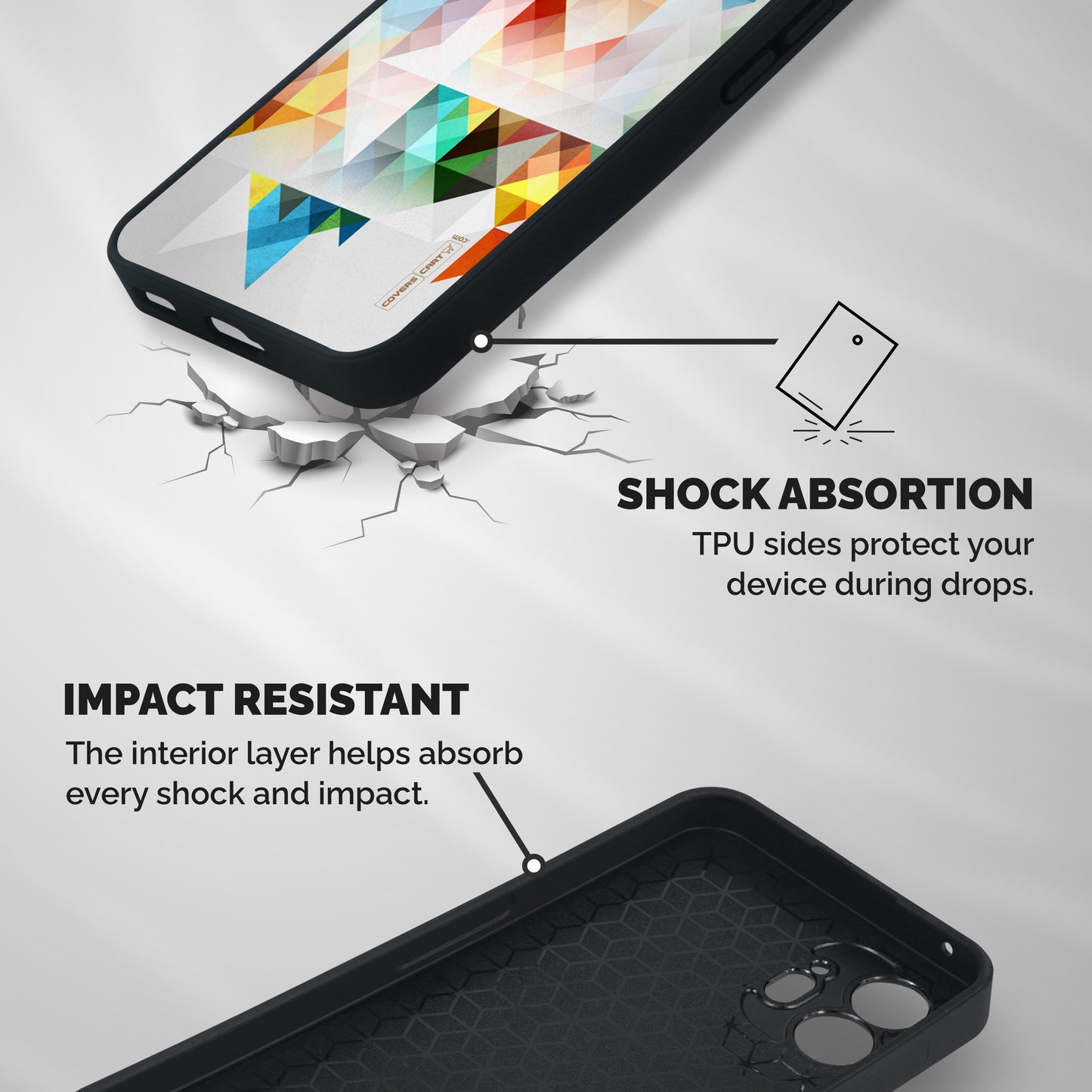 Colorful Geometric Art Shockproof Hybrid Protection (Metal + TPU) Back Case Cover