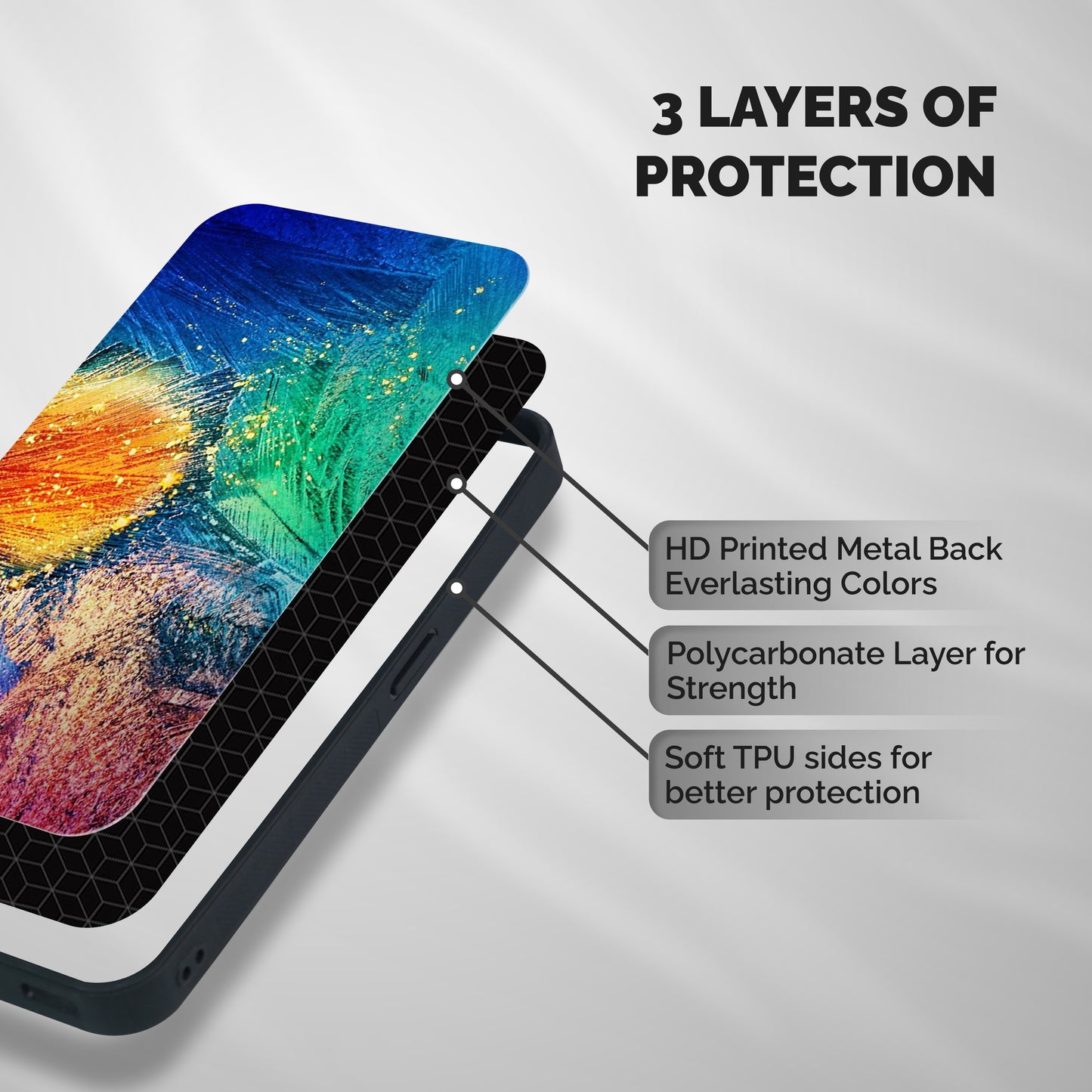 Colorful Leafs Vibrant Shockproof Hybrid Protection (Metal + TPU) Back Case Cover
