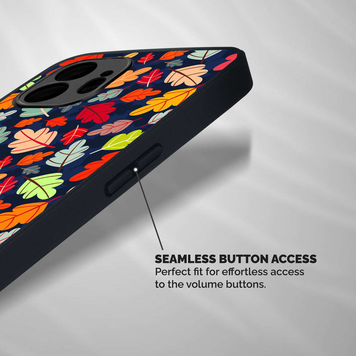 Colorful Leaves Beautiful Pattern Shockproof Hybrid Protection (Metal + TPU) Back Case Cover