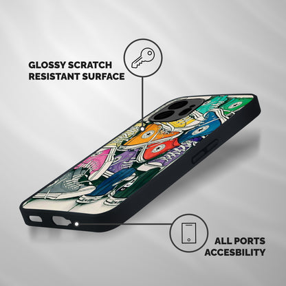 Colorful Shoes Shockproof Hybrid Protection (Metal + TPU) Back Case Cover