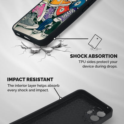 Colorful Shoes Shockproof Hybrid Protection (Metal + TPU) Back Case Cover