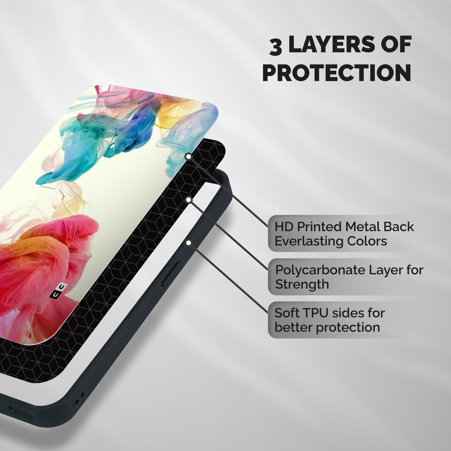 Colorful Splash Shockproof Hybrid Protection (Metal + TPU) Back Case Cover