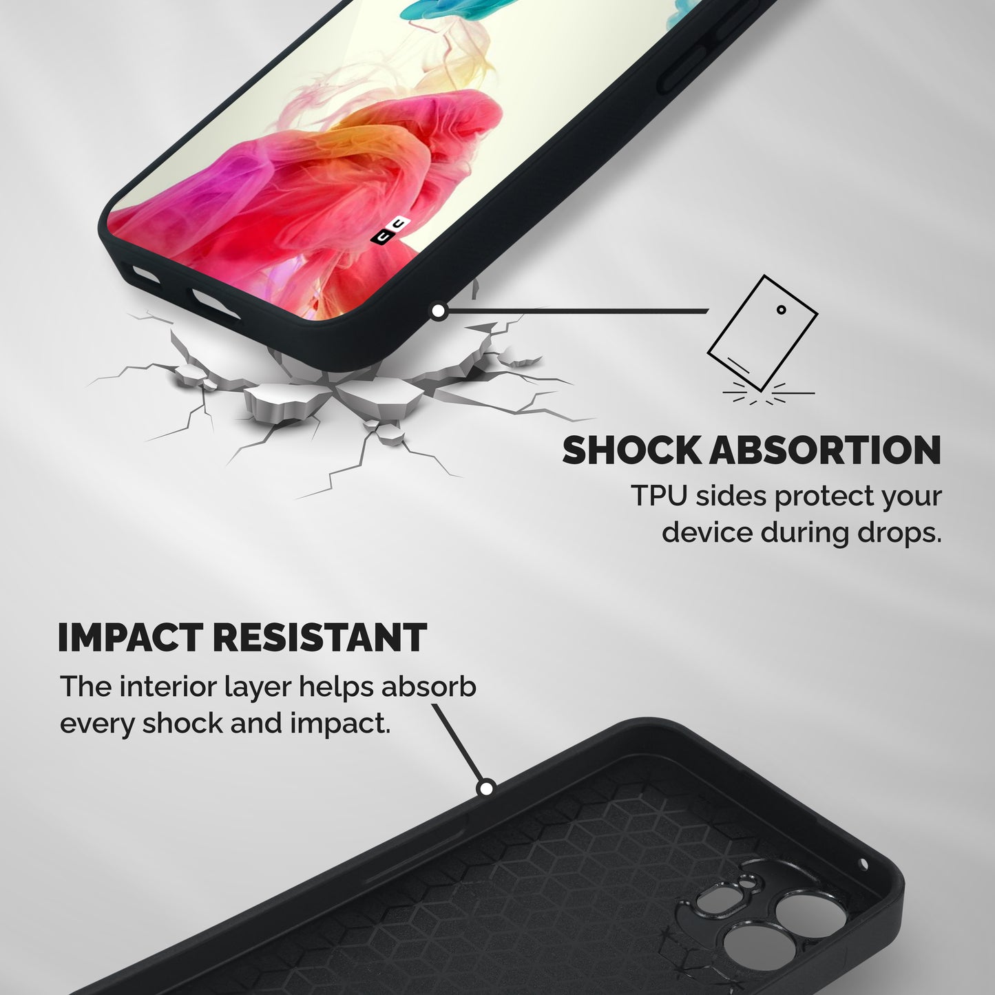 Colorful Splash Shockproof Hybrid Protection (Metal + TPU) Back Case Cover